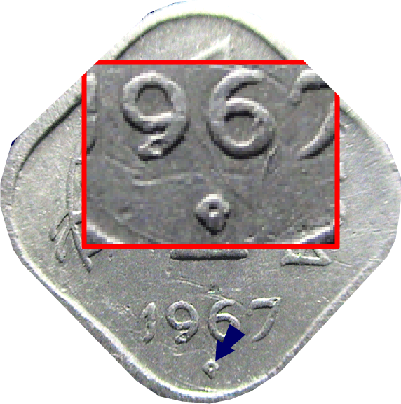Hyderabad Mint: Dot within Diamond Below Date