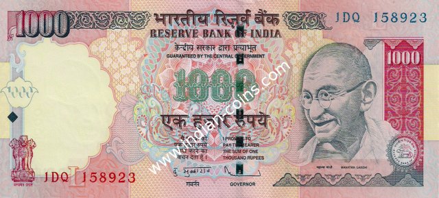 1000 Rupees 2011 L